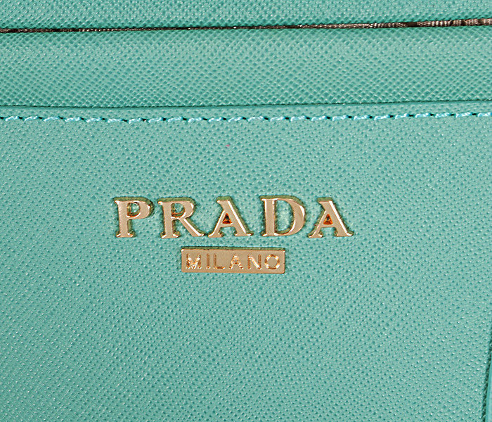 2014 Prada saffiano cuir leather tote bag BN2549 lakegreen